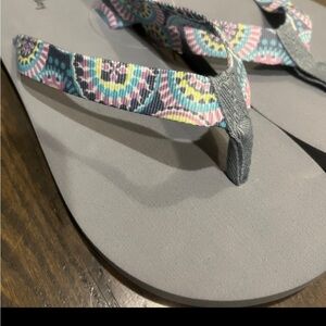 Vera Bradley Flip Flops In Sunny Medallion 2nd pic is actual color